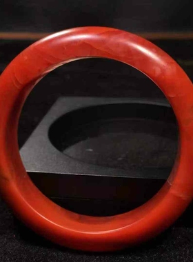 凉山南红玛瑙瓦西料手镯55.8㎜满肉辣椒红柔光磨砂哑光男女款礼物