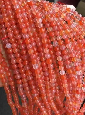 南红玛瑙精品保山冰红糖果色三圈手链珠宝饰品diy配饰手串项链女