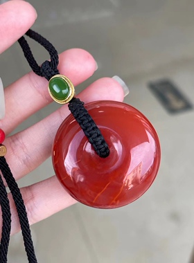 川料南红瓦西平安扣吊坠盐源耳坠环戒指天珠三通复古背云流行时尚