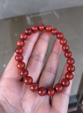 川料南红瓦西料枚红色手串星月菩提配饰套装阿拉善龙扣包浆佛珠女