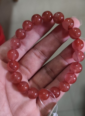 南红玛瑙满朱砂手串起荧光10.2㎜意境美超级独特的料子男女款