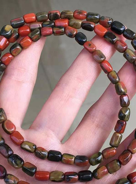 精品南红绿皮包浆随型多圈手链单珠多宝文玩饰品1234567890㎜手串