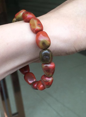 盐源玛瑙鸿运当头聚宝盆牛血红包浆柔光锦红手串吊坠男女礼物百搭