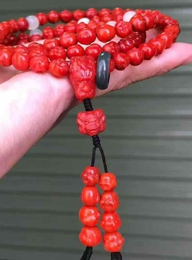 精品收藏南红玛瑙瓦西笑佛108佛珠珠宝古玩收藏旧物件手串吊坠男