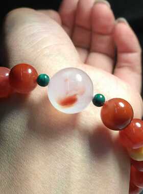 10mm精品南红玛瑙手串手链男女款手工编织流行时尚饰品单圈百搭款