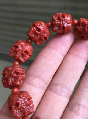 川料柿子红雕刻手串海蓝宝铜发晶草莓晶舒俱来翡翠18k金吊坠挂件