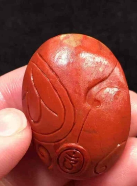 收藏级凉山南红玛瑙包浆料黄财神吊坠挂件珠宝饰品diy配饰手串