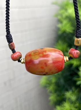 云南巧家黄皮包浆料桶珠锁骨珠富甲天下高冰荔枝冻盐源吊坠手串女