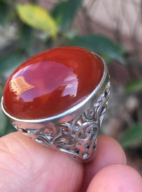 凉山南红瓦西料戒指古玩平安扣无事牌海纹石铜发晶紫龙晶和田玉男