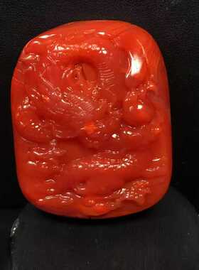 川料南红玛瑙龙牌吊坠柿子红锦红实体店拿货实惠捡漏玉石饰品男女
