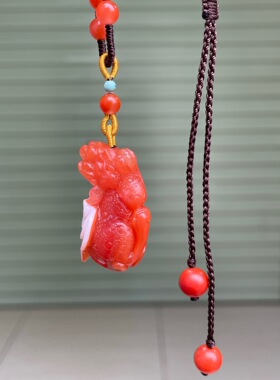 精品保山料南红貔貅手工编织diy项链百搭时尚手链饰品玉石吊坠女