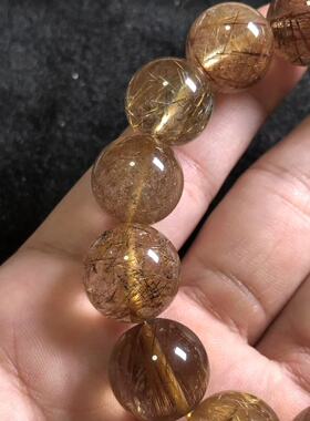 金钛晶发晶手串手链男女款15.2㎜单圈精美复古饰品流行时尚饰品