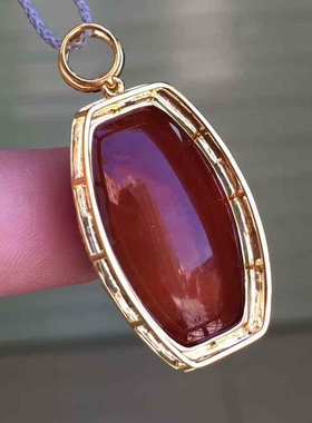 瓦西南红玛瑙无事牌牛血红微俏柿子红玛瑙手串项链挂件男女款