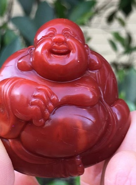 瓦西南红牛红满色满肉弥勒吊坠多宝文玩饰品1234567890㎜手串手链