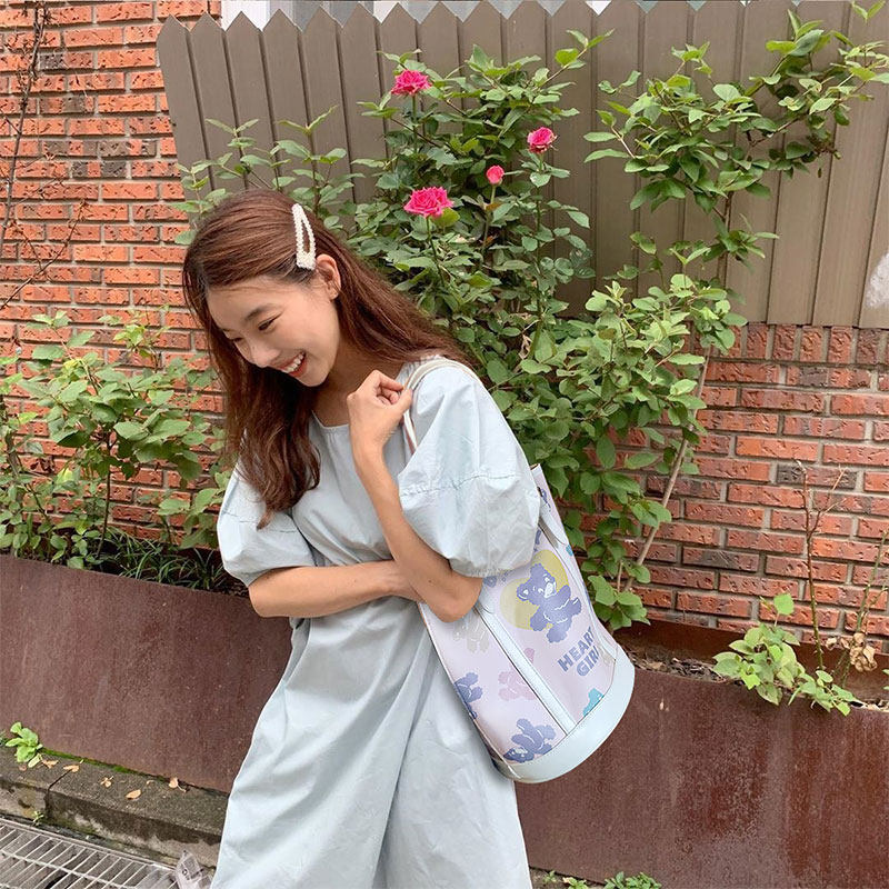 oopslook /巫鹿可数码印花新水桶包 oopslook巫鹿可女士包袋