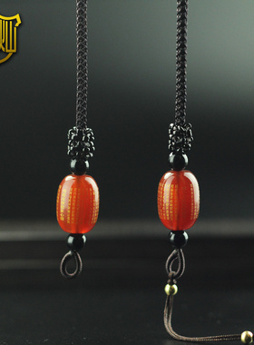 天珠横穿挂绳玛瑙心经玉髓翡翠