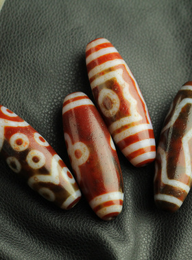 西藏天珠风化纹吊坠项链手把件