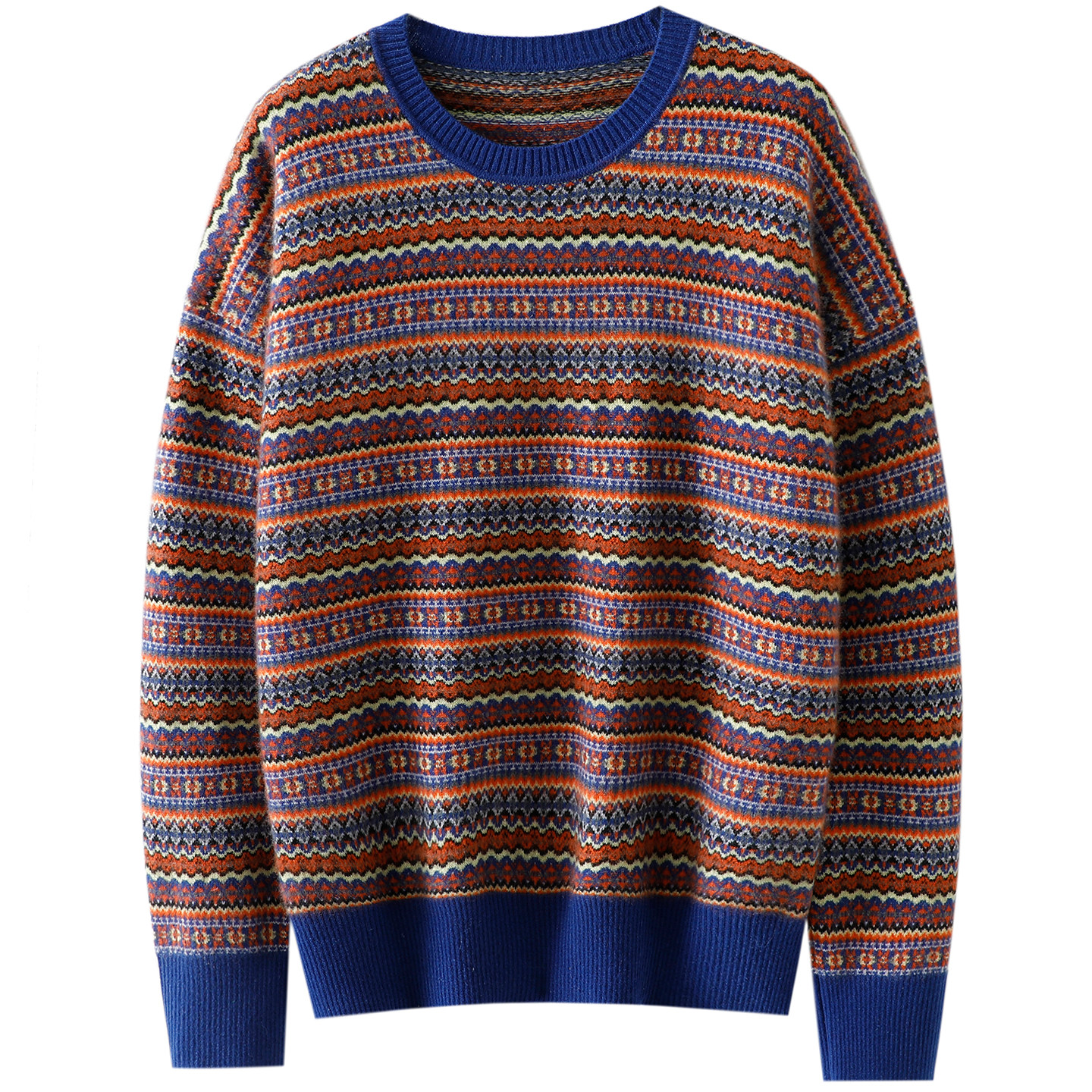 太懂设计了~加厚提花100%纯山羊绒衫女圆领纯羊绒毛衣宽松秋冬季,淘宝优惠券,粉丝福利购,淘宝优惠卷