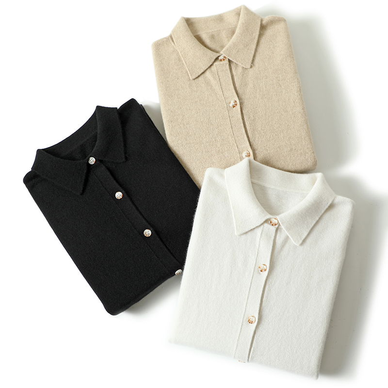 我爱死了!美廓形羊绒衫女开衫衬衫 启超羊绒衫