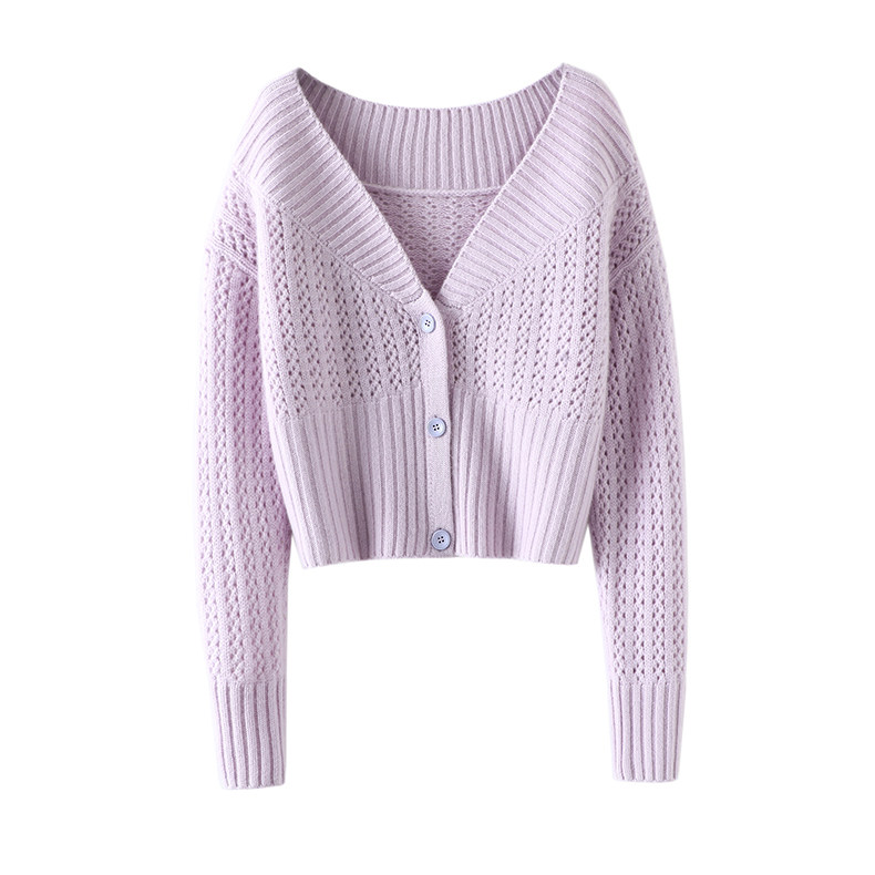 时髦标配！大V领羊绒开衫女短款纯羊绒毛衣针织开衫外套秋冬加厚,淘宝优惠券,粉丝福利购,淘宝优惠卷