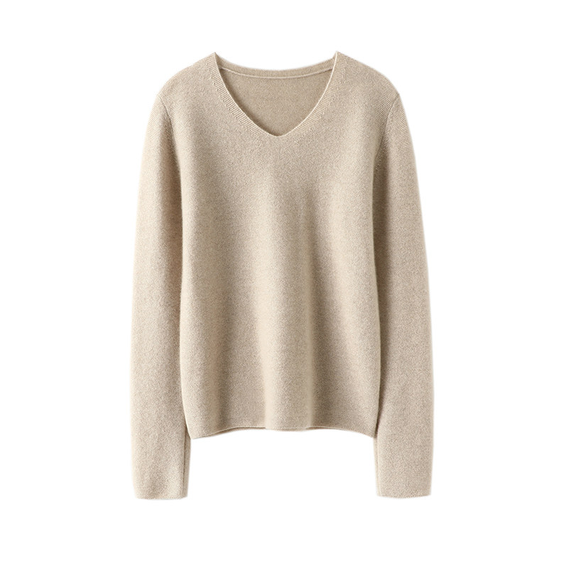 温柔迷离！气质反针~V领羊绒衫女纯羊绒毛衣套头针织打底衫秋冬,淘宝优惠券,粉丝福利购,淘宝优惠卷
