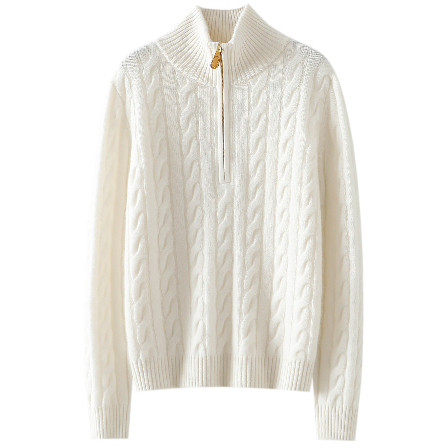 岂止是气质！加厚绞花100%纯山羊绒开衫女高领半开拉链毛衣秋冬,淘宝优惠券,粉丝福利购,淘宝优惠卷