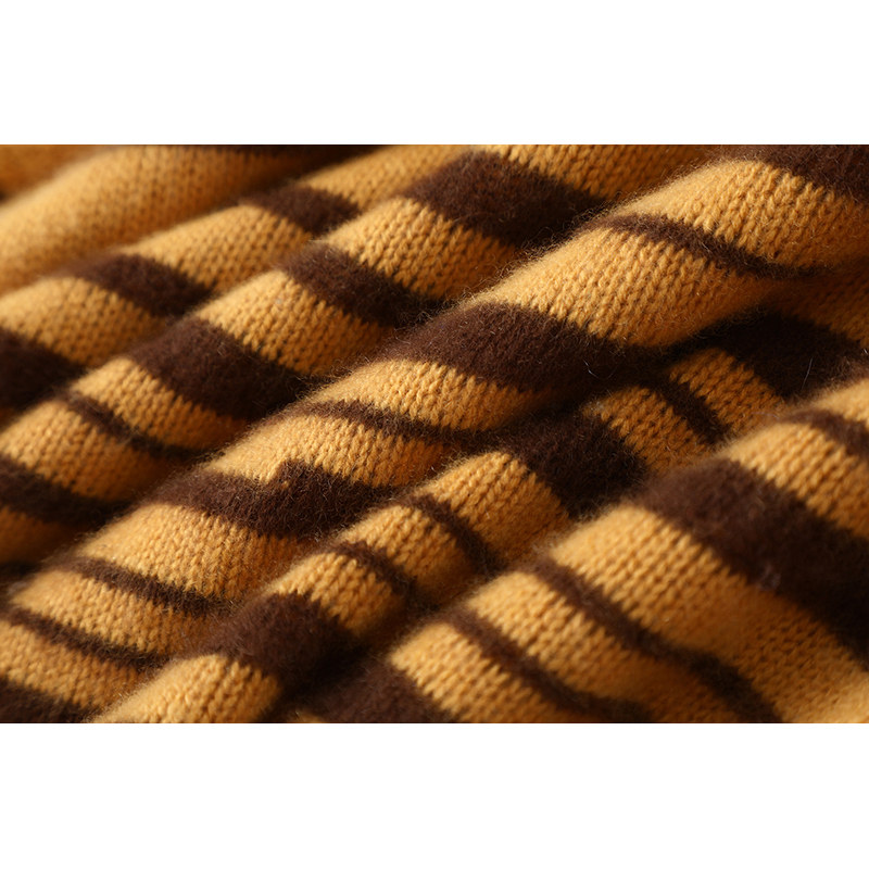 梦境微醺~立体条纹拼色圆领羊绒衫女纯羊绒毛衣针织打底衫秋冬,淘宝优惠券,粉丝福利购,淘宝优惠卷