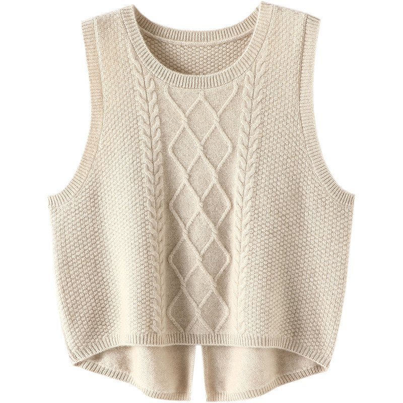 不是一般的篙质感！针织羊绒衫女马甲无袖后开叉纯羊绒打底衫秋冬,淘宝优惠券,粉丝福利购,淘宝优惠卷