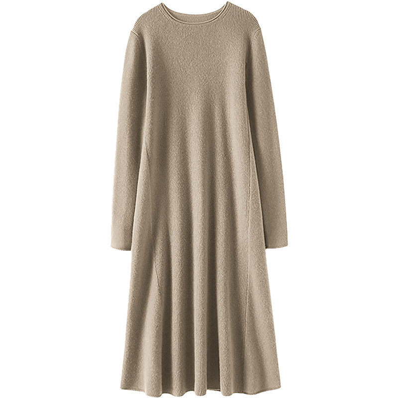 胜在品质！加厚长款山羊绒衫100纯羊绒女圆领毛衣连衣裙子秋冬,淘宝优惠券,粉丝福利购,淘宝优惠卷
