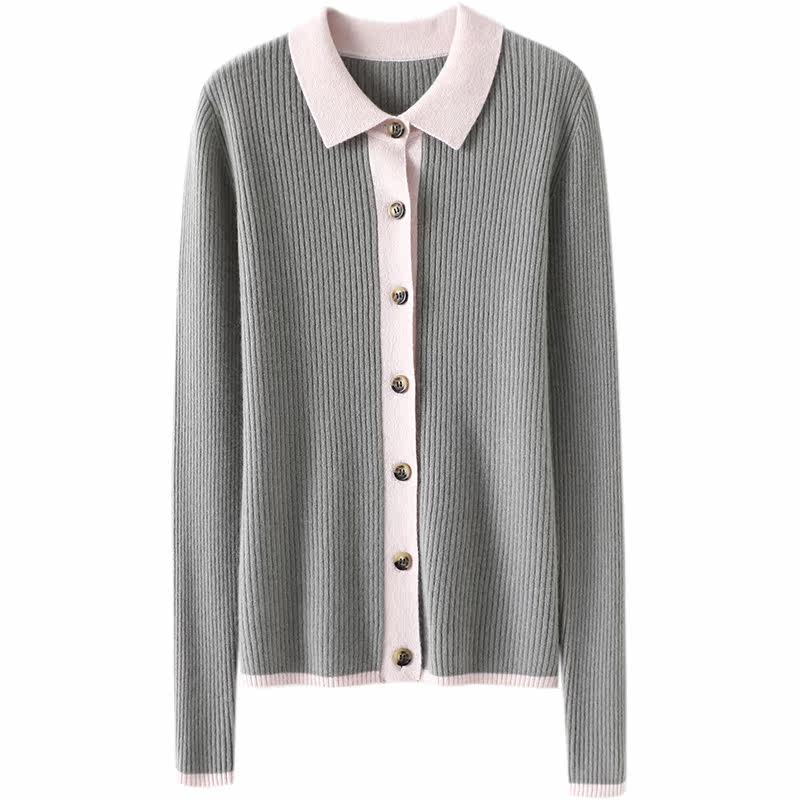 复古文艺！复古POLP领羊绒开衫女纯羊绒毛衣修身针织开衫外套秋冬,淘宝优惠券,粉丝福利购,淘宝优惠卷