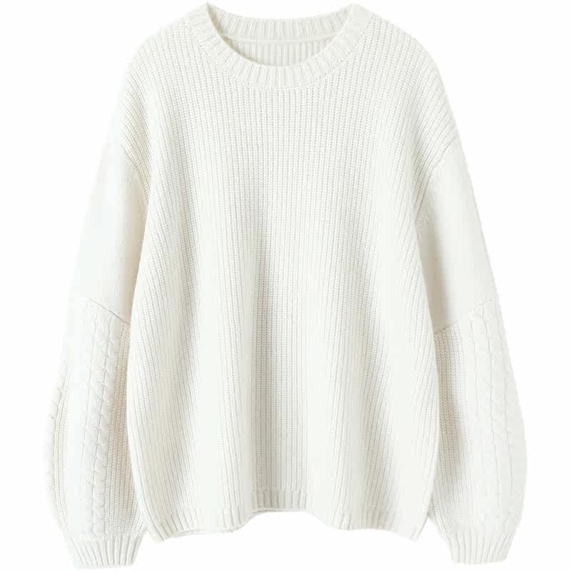 启超奥法庄园！灯笼袖山羊绒衫100纯羊绒女毛衣圆领秋冬季慵懒风,淘宝优惠券,粉丝福利购,淘宝优惠卷