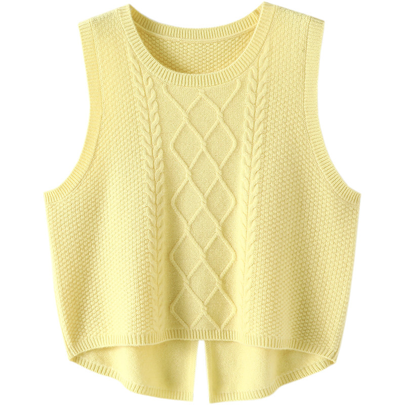 悠然气质！加厚羊绒衫100纯羊绒女马甲无袖后开叉针织打底衫秋冬,淘宝优惠券,粉丝福利购,淘宝优惠卷