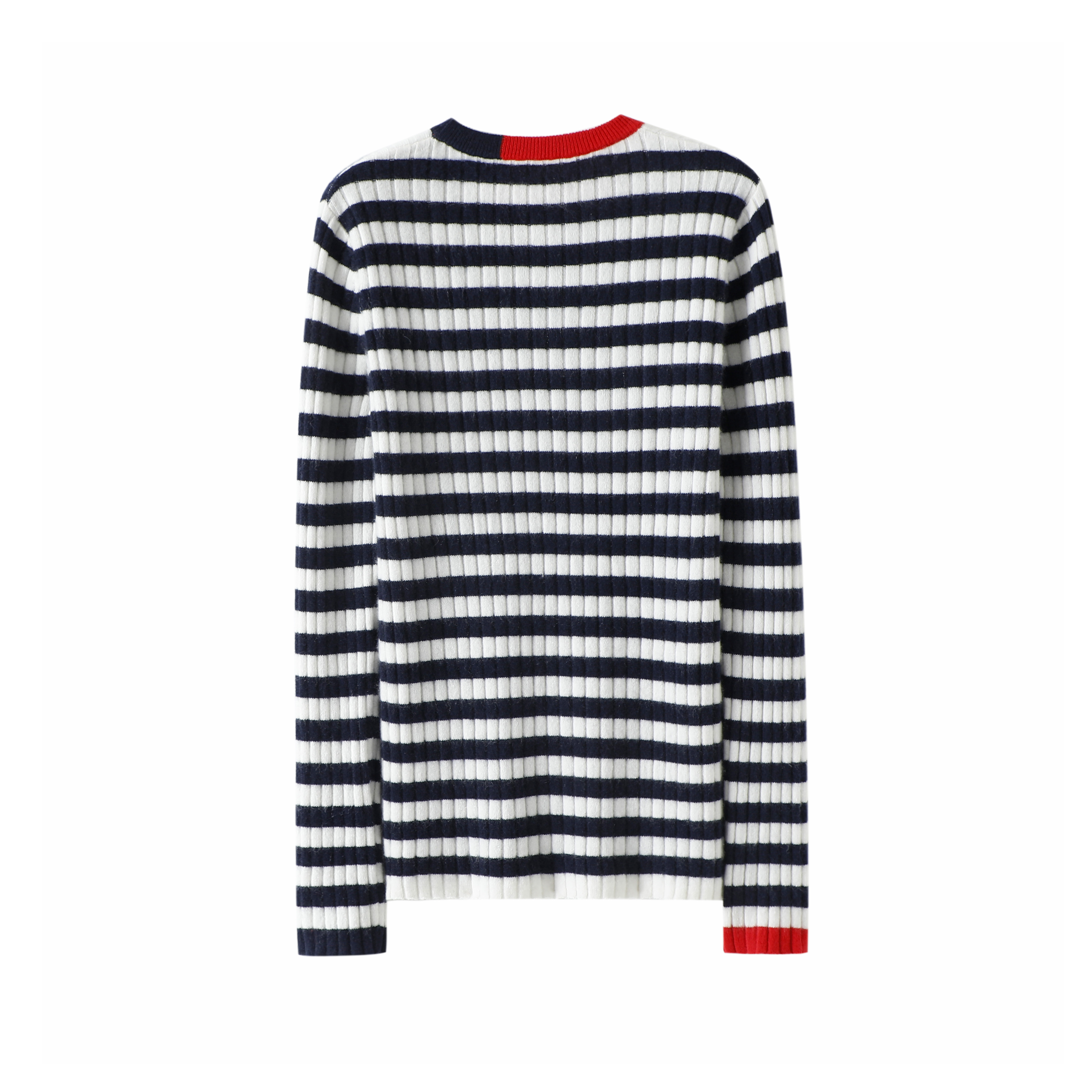 喜欢的抓狂！圆领撞色条纹100%纯山羊绒衫女纯羊绒毛衣针织打底衫,淘宝优惠券,粉丝福利购,淘宝优惠卷