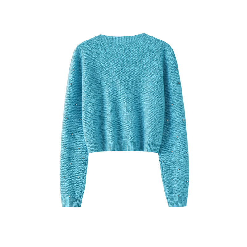 官方正品~重工菠萝针手工钉钻100%纯山羊绒开衫女V领毛衣针织外套,淘宝优惠券,粉丝福利购,淘宝优惠卷