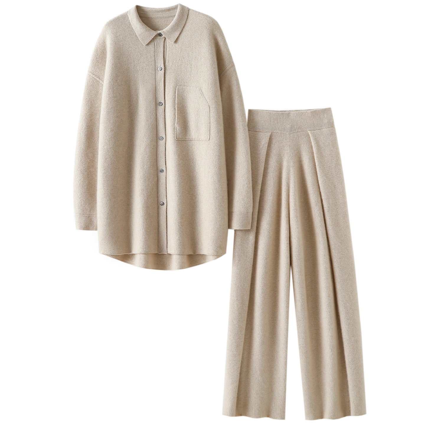 气质通勤闭眼入！加厚100%纯山羊绒开衫女纯羊绒裤子外穿阔腿裤冬,淘宝优惠券,粉丝福利购,淘宝优惠卷