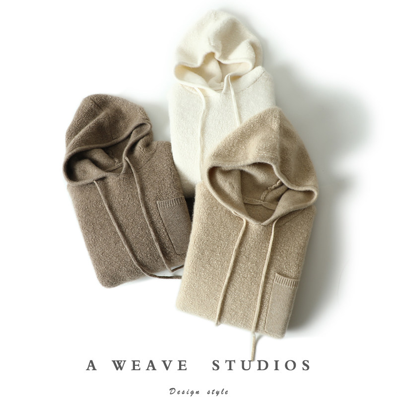 这个质感爱到不行！圈圈绒加厚山羊绒帽衫女羊绒衫连帽纯羊绒毛衣,淘宝优惠券,粉丝福利购,淘宝优惠卷