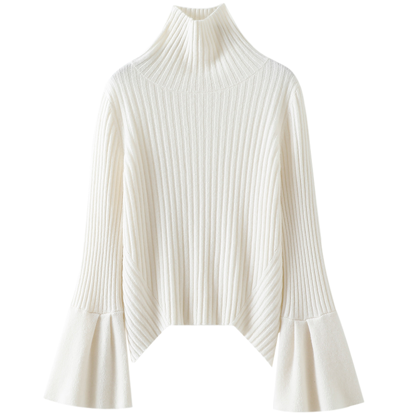 版型太到位了！喇叭袖100%纯山羊绒衫女高领纯羊绒毛衣针织衫秋冬,淘宝优惠券,粉丝福利购,淘宝优惠卷