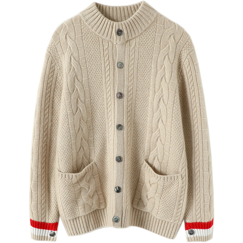 预谋邂逅！重磅加厚男士羊绒开衫圆领纯羊绒毛衣针织开衫外套男装,淘宝优惠券,粉丝福利购,淘宝优惠卷