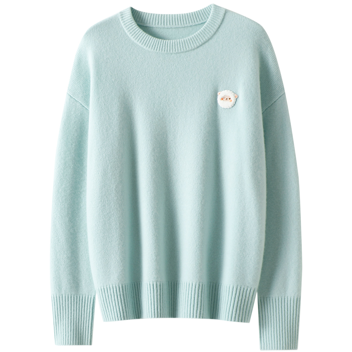 可爱小羊~秋冬加厚100%纯山羊绒衫女圆领纯羊绒毛衣针织衫宽松,淘宝优惠券,粉丝福利购,淘宝优惠卷