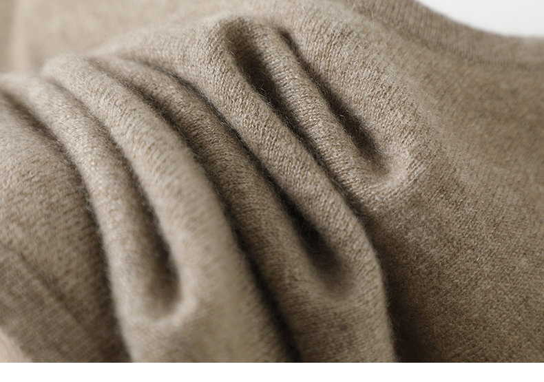 超模气质感!挂脖大圆领纯山羊绒衫女纯羊绒毛衣针织打底衫秋冬 - 图1