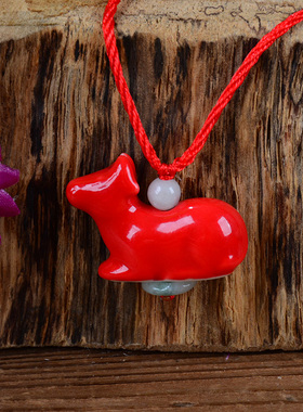 十二生肖项链红色小兔子属相吊坠