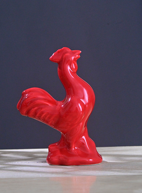 黄色陶瓷小公鸡摆件吉祥生肖母鸡招财客厅家居饰品桌面动物工艺品