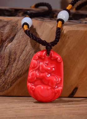 陶瓷吊坠女黄色生肖小狗项链戴脖子链个性挂链衣服配饰品挂件招财