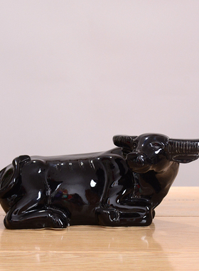 工艺招财玄关镇宅黑色陶瓷装饰品