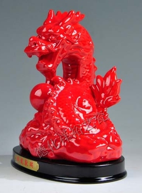 陶瓷中国红生肖工艺品