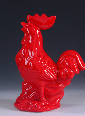 陶瓷生肖红色马招财吉祥摆件风水家居饰品办公简约现代工艺品摆设