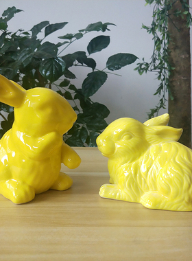 黑色玉兔呈祥保平安送礼装饰品