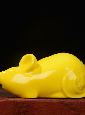 黄色龙蛇风水陶瓷12生肖装饰品