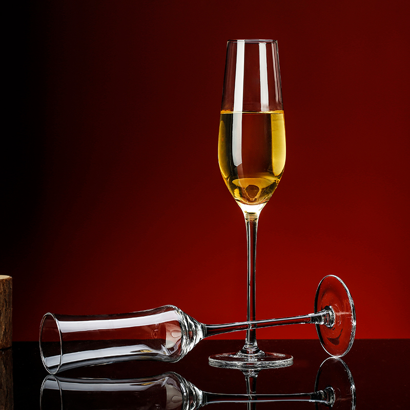 香槟杯高颜值高脚杯鸡尾酒白葡萄酒杯家用水晶玻璃杯子套装酒杯 - 图2