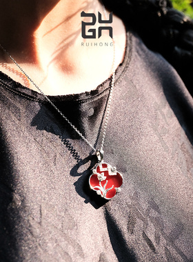 瑞红原创设计纯银四叶草项链女